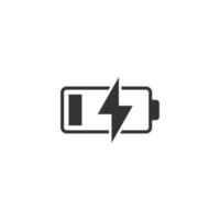 Battery charge icon in flat style. Power level vector illustration on white isolated background. Lithium accumulator business concept.