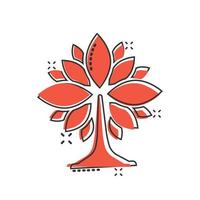 Leaf icon in comic style. Plant cartoon vector illustration on white isolated background. Flower splash effect sign business concept.