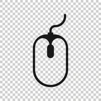 Computer mouse icon in flat style. Cursor vector illustration on white isolated background. Pointer business concept.