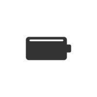 Battery charge icon in flat style. Power level vector illustration on white isolated background. Lithium accumulator business concept.