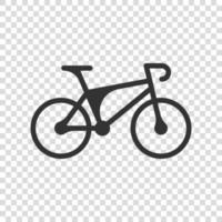 Bicycle icon in flat style. Bike exercise vector illustration on white isolated background. Fitness exercise sign business concept.