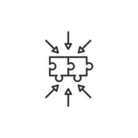 icono de rompecabezas en estilo plano. ilustración vectorial compatible con la solución sobre fondo blanco aislado. concepto de negocio de combinación. vector