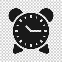 Clock icon in flat style. Watch vector illustration on white isolated background. Timer business concept.