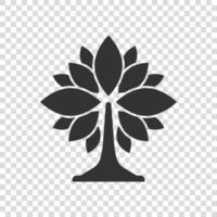 Leaf icon in flat style. Plant vector illustration on white isolated background. Flower sign business concept.