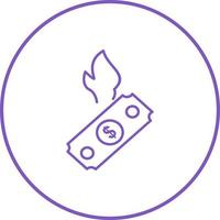 Dollar on Fire Vector Icon