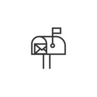 icono de buzón de estilo plano. Ilustración de vector de buzón de correos sobre fondo blanco aislado. concepto de negocio de sobre de correo electrónico.