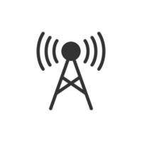 Antenna tower icon in flat style. Broadcasting vector illustration on white isolated background. Wifi business concept.