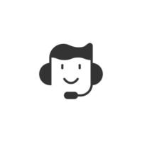 Helpdesk icon in flat style. Headphone vector illustration on white isolated background. Chat operator business concept.