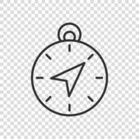 Compass icon in flat style. Navigation equipment vector illustration on white isolated background. Journey direction business concept.