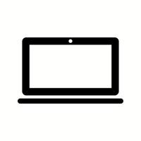 Unique Laptop Vector Glyph Icon