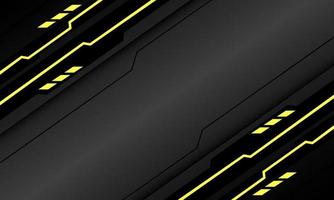 Abstract black circuit blue light cyber geometric slash on grey metallic design modern technology futuristic background vector