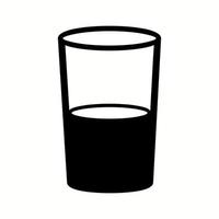 icono único de glifo vectorial de agua y vasos vector