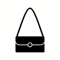 Unique Shoulder Bag Vector Glyph Icon