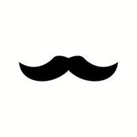 icono de glifo de vector de bigote único