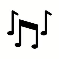 icono de glifo de vector de notas musicales únicas