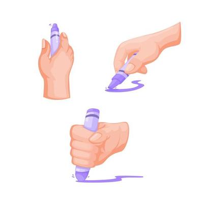 Hand draw and write using crayon symbol set cartoon illustration vector