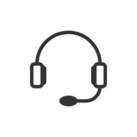 Helpdesk icon in flat style. Headphone vector illustration on white isolated background. Chat operator business concept.