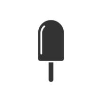 icono de helado en estilo plano. Ilustración de vector de helado sobre fondo blanco aislado. concepto de negocio de postre sorbete.