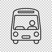 Bus icon in flat style. Coach vector illustration on white isolated background. Autobus vehicle business concept.