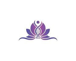 diseño de logotipo de yoga de bienestar de hoja de adn creativo icono de vector de símbolo de hoja de naturaleza.