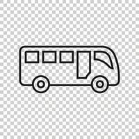 Bus icon in flat style. Coach vector illustration on white isolated background. Autobus vehicle business concept.