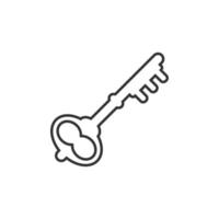 Key icon in flat style. Password vector illustration on white isolated background. Access business concept.