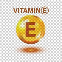 Vitamin E icon in flat style. Pill capcule vector illustration on white isolated background. Skincare business concept.