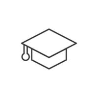 Graduation hat icon in flat style. Student cap vector illustration on white isolated background. University business concept.