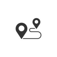 Map pin icon in flat style. gps navigation vector illustration on white isolated background. Locate position business concept.