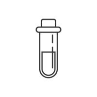 Blood in test tube icon in flat style. Laboratory flask vector illustration on isolated background. Liquid in beaker sign business concept.