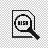 Risk level icon in flat style. Result vector illustration on white isolated background. Assessment business concept.