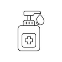 Hand sanitizer icon in flat style. Antiseptic bottle vector illustration on isolated background. Disinfect gel sign business concept.