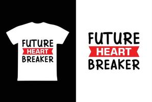 futuro diseño de camisetas rompecorazones, plantilla de diseño de camisetas del día de San Valentín vector