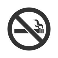 icono de señal de no fumar en estilo plano. Ilustración de vector de cigarrillo sobre fondo blanco aislado. concepto de negocio de nicotina.