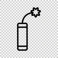 Bomb icon in flat style. Dynamite vector illustration on white isolated background. C4 tnt business concept.