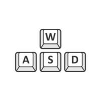 Wasd button icon in flat style. Keyboard vector illustration on white isolated background. Cybersport business concept.