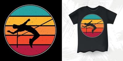 Funny High Jump Retro Vintage High Jumping T-Shirt Design vector