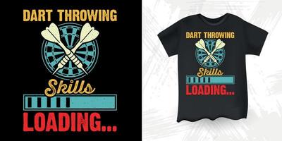 Dart Throwing Skill Funny Dart Player Retro Vintage Dart Throwing T-Shirt Design vector