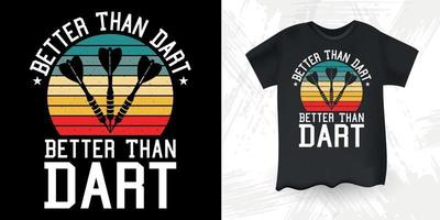 Funny Dart Player Retro Vintage Dart Throwing T-Shirt Design vector