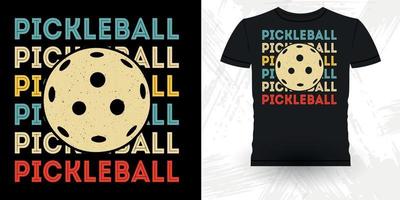 divertido jugador de pickleball deportes retro vintage pickleball diseño de camiseta vector