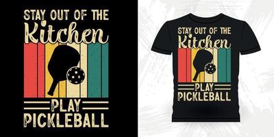 Funny Pickleball Player Sports Retro Vintage Pickleball T-shirt Design vector