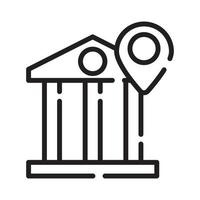 Bank Location Vector Style illustration. Business and Finance Outline Icon.