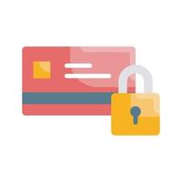 Secured Credit Card Vector Style illustration. Business and Finance Outline Icon.