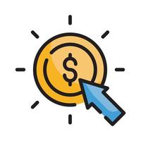 Pay Per click  Vector Style illustration. Business and Finance Filled Outline Icon.