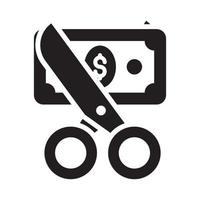 Cut Price Vector Style illustration. Business and Finance Solid Icon.