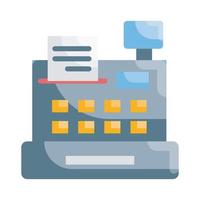 Cash Register Vector Style illustration. Business and Finance Outline Icon.