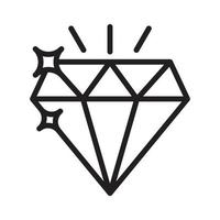 Diamond Vector Style illustration. Business and Finance Outline Icon.