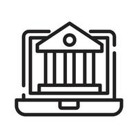 E banking Vector Style illustration. Business and Finance Outline Icon.