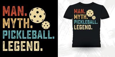 hombre mito pickleball leyenda divertido papá amante pickleball jugador deportes retro vintage pickleball camiseta diseño vector