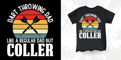 Funny Father's Day Dart Player Retro Vintage Dart Throwing T-Shirt Design vector